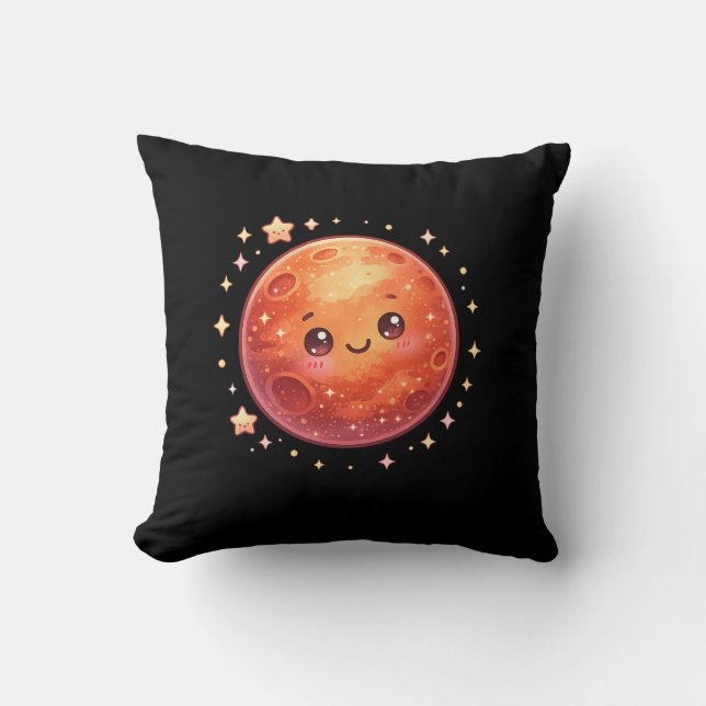 Mars Planeta Espaço Kawaii Almofada  (Frente)