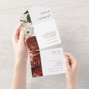 Marsala Autumn Floral Selo Branco E Envio