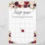 Marsala burgundy - jogo rústico de ouro floral<br><div class="desc">Marsala burgundy floral gold rustic bingo game,  Entre em contato comigo para encontrar itens ou para personalizar,  Blush Rosa ©</div>