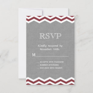 Marsala Chevrons sobre Cinza RSVP