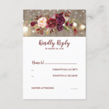 Marsala Flores Rustic Wedding RSVP