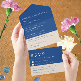 Marselha Bleu Simple Modern Wedding RSVP