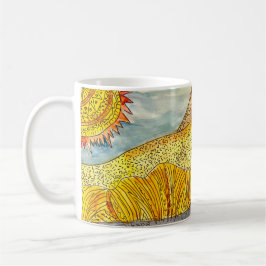 Marsh watercolor numa caneca de café