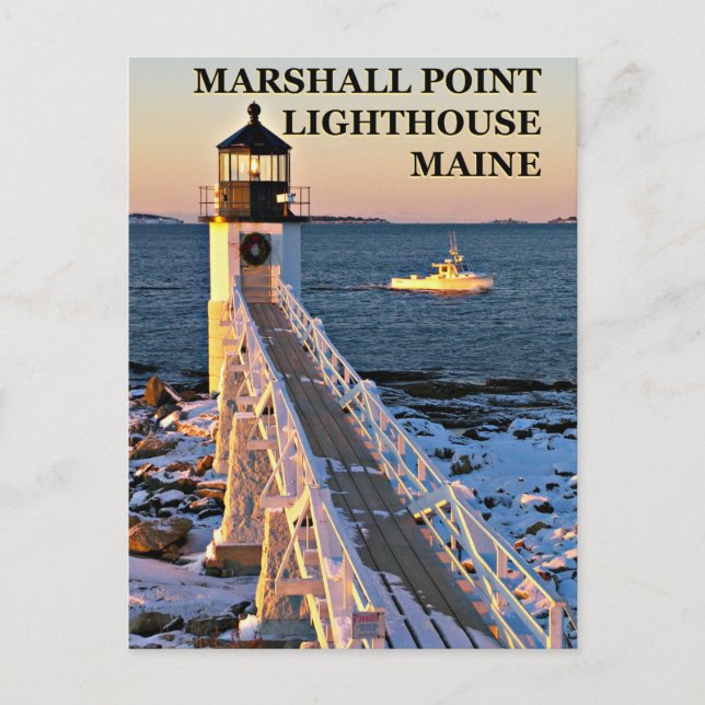Marshall Point Light, cartão postal Maine (Frente)