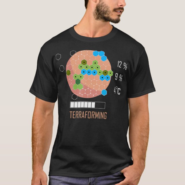 Marte de 16 bits é Camisa Terraformadora - Jogo do (Frente)