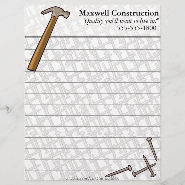 Martelo e Unhas Letterhead (Frente)