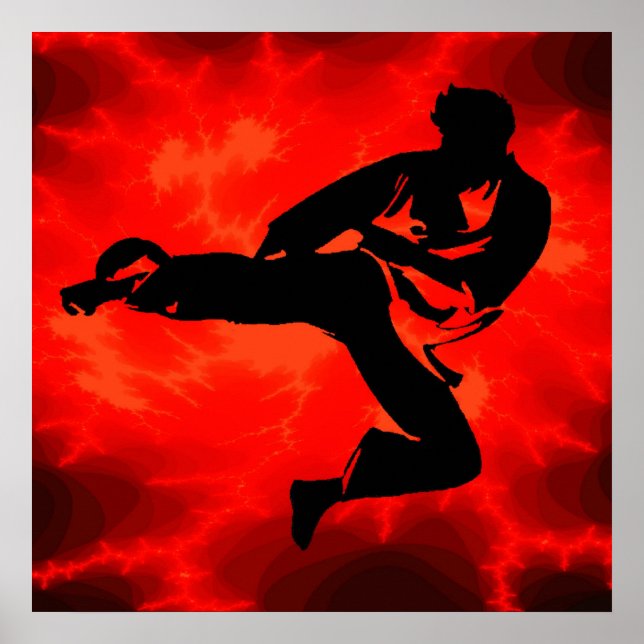 Martial Arts man Red Lightning poster (Frente)