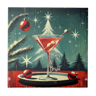 Martini de Natal Retro Flocos de Neve dos Anos 50