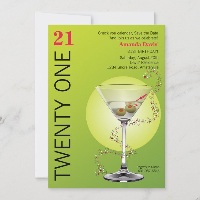 Martini Por Favor Convite (Frente)