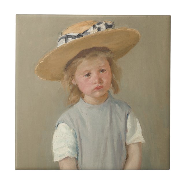 Mary Cassatt - Criança num Chapéu de Palha (Frente)