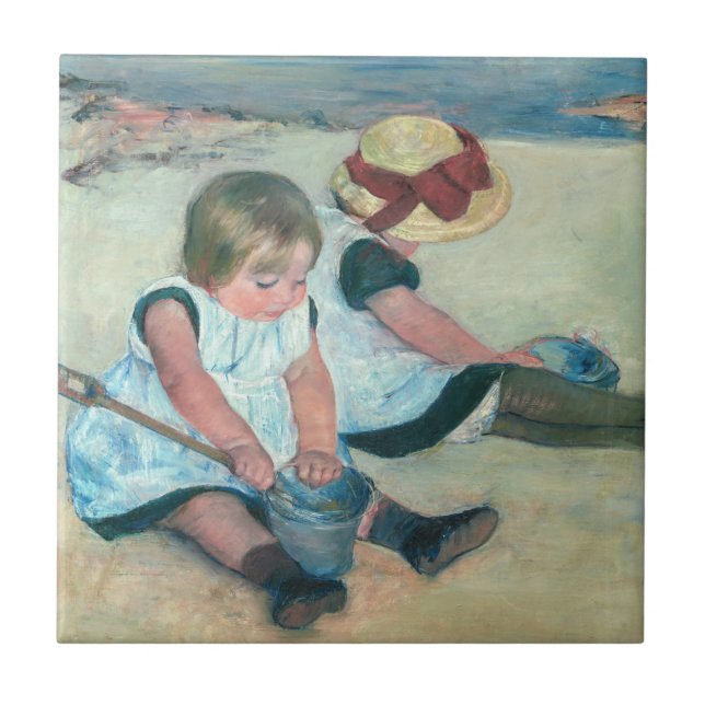 Mary Cassatt - Crianças Brincando na Praia (Frente)