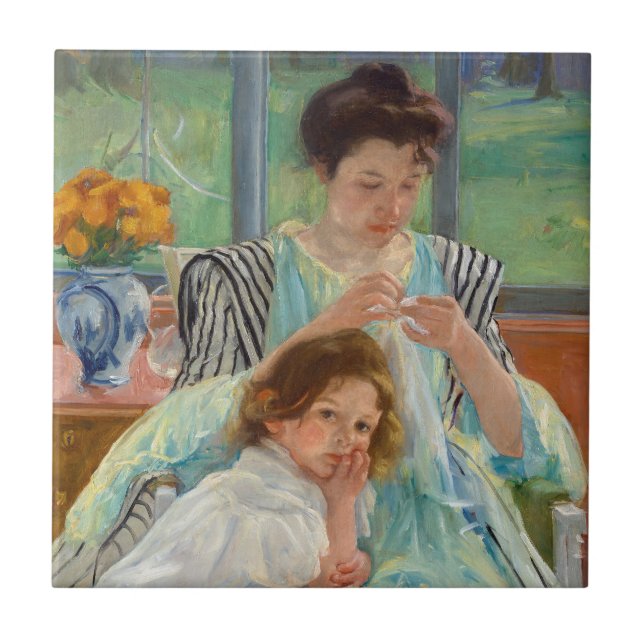 Mary Cassatt - Jovem Mãe costurando (Frente)