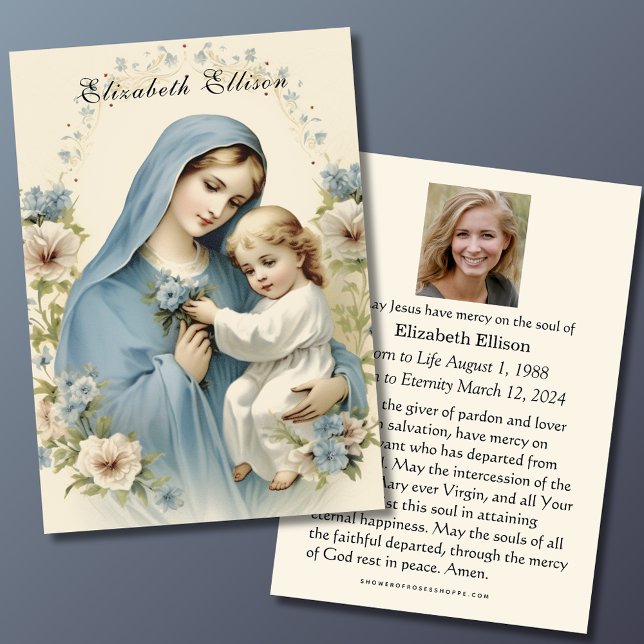 Mary Católica e Jesus Oração Memorial Funeral (Criador carregado)