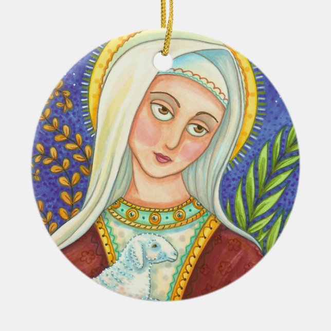 Mary E ENFEITES DE NATAL De Lamb (Frente)