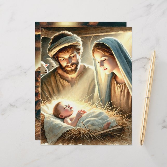 Mary Joseph & Baby Jesus Scrapbook (Frente/Verso In Situ)