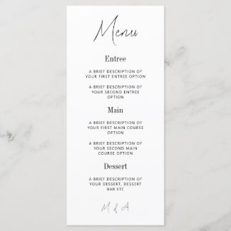 Mary - Menu de Casamento Elegante Minimalista