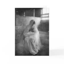 Mary segurando Jesus num Cartão Saudável Estável