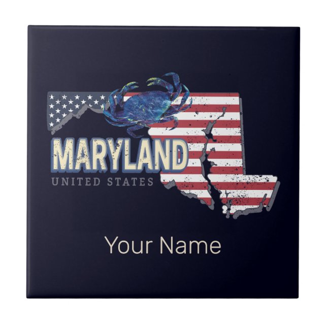 Maryland Estados Unidos - Retro State Map Vintage  (Frente)