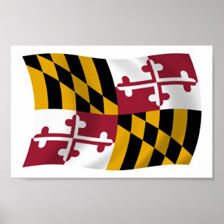 Maryland Flag Poster Impressão