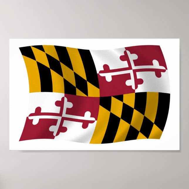 Maryland Flag Poster Impressão (Frente)