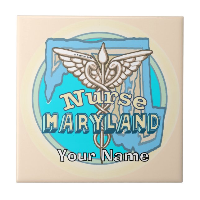 Maryland Nurse Caduceus Tile (Frente)