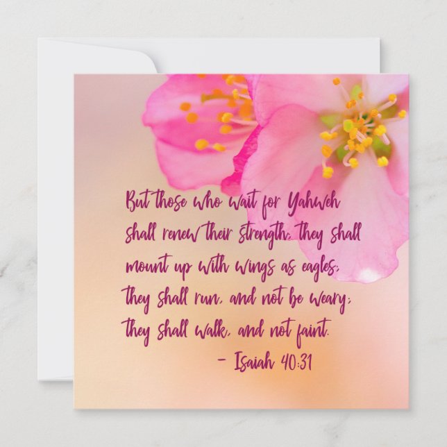 Mas Aquelas Que Esperam Floral Cristão Inspirador (Frente)