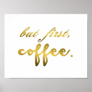 Mas folha Dourado do primeiro café no impressão
