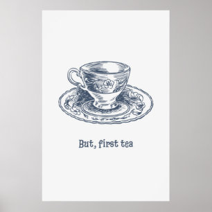 Mas o primeiro Tea Vintage Impressão Cozy Kitchen