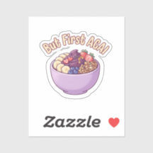 Mas Primeiro Adesivo de Vinil Kawaii Açaí Fofo