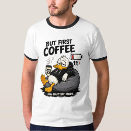 MAS PRIMEIRO CAFÉ Camiseta engraçada de café