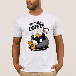 MAS PRIMEIRO CAFÉ Camiseta engraçada para amantes