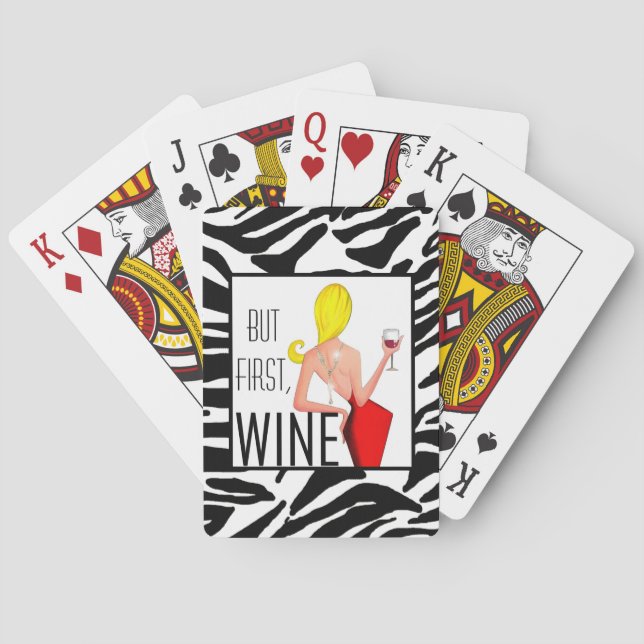 "Mas Primeiro, Vinho!" Cartas de Baralho DIVA (Verso)