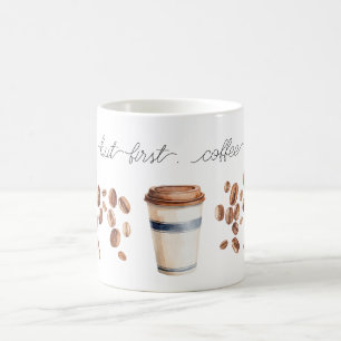 Mas Primeiro, Xícara De Grãos De Café