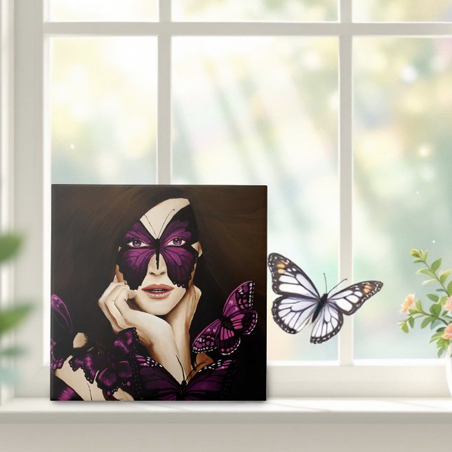 Máscara de Borboleta Roxa Mulher Elegante Fantasia (Criador carregado)