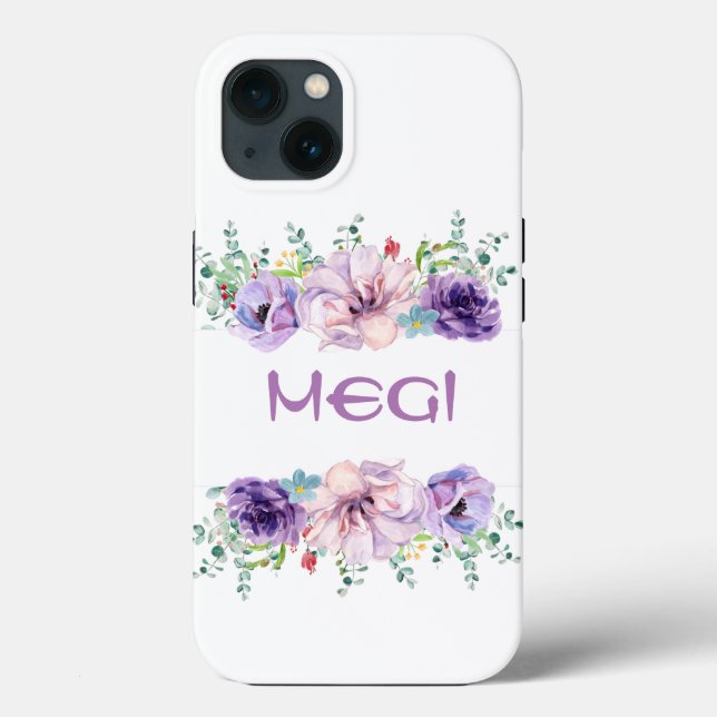 Máscara de flores roxas capas de iphone de casal (Verso)
