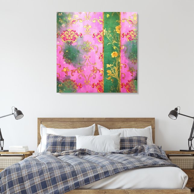 Máscara de Grunge Rosa Selvagem - Canvas (Insitu(Quarto))