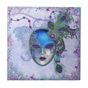 Máscara de Mascarada de pena de Peacock