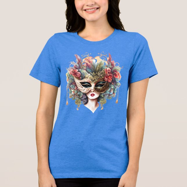 Máscara de mascarada folheto cor-de-rosa, cor-de-r (Frente)