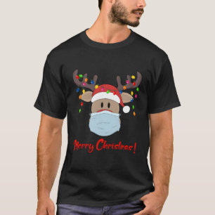 Máscara de Natal Fofo Rudolph Reindeer Camisa Fofo