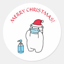 MÁSCARA DE URSO DE NATAL E ADESIVO REDONDO DE CHAP