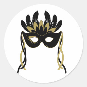 Máscara do mascarada em etiquetas pretas e