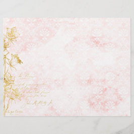 Máscara Elegante e Dourado Papel Scrapbook Floral