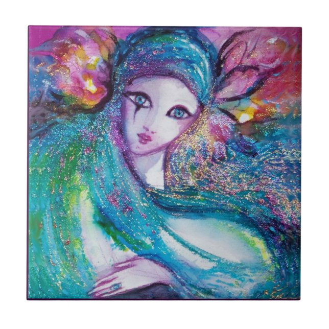 MÁSCARA EM AZUL/Bola de Mascarada veneziana,teal (Frente)