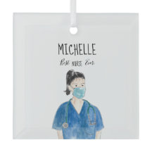 Máscara Facial Feminina de Aquarela Melhor Enferme
