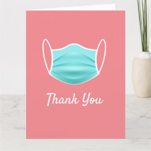 Máscara moderna de Coronavírus Obrigado Cartões Do