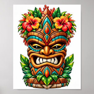 Máscara Tiki Poster Tropical Bloom