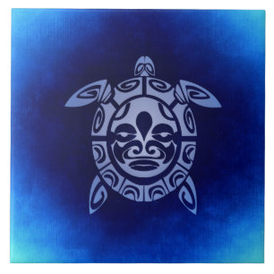 Máscara Tribal Africana Azul Tartaruga Marinha