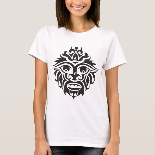 Máscara Tribal -  Camiseta Básica Feminina (Frente)