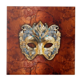 Máscara veneziana luxuosa sobre fundo de ferrugem