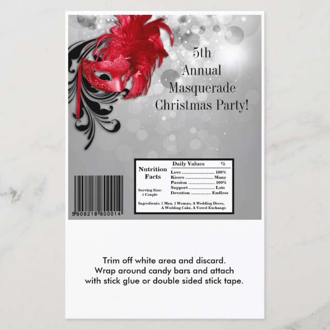 Máscara Vermelha de Mascarada Grande Bar de Hershe (Frente)